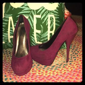 Maroon Suede Stilettos